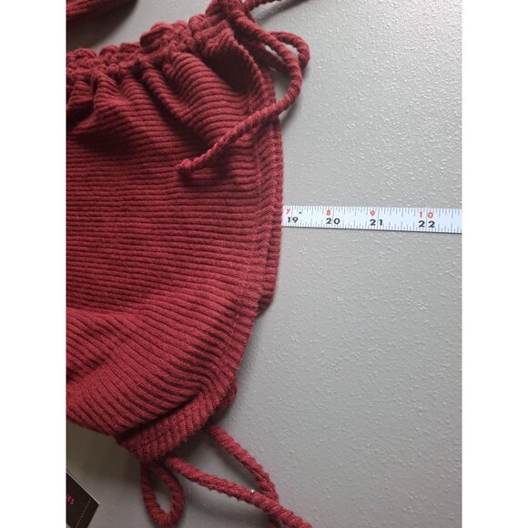 No Boundaries Ribbed Knit Mock Neck Sweater Womens Small Maroon - Picture 8 of 8